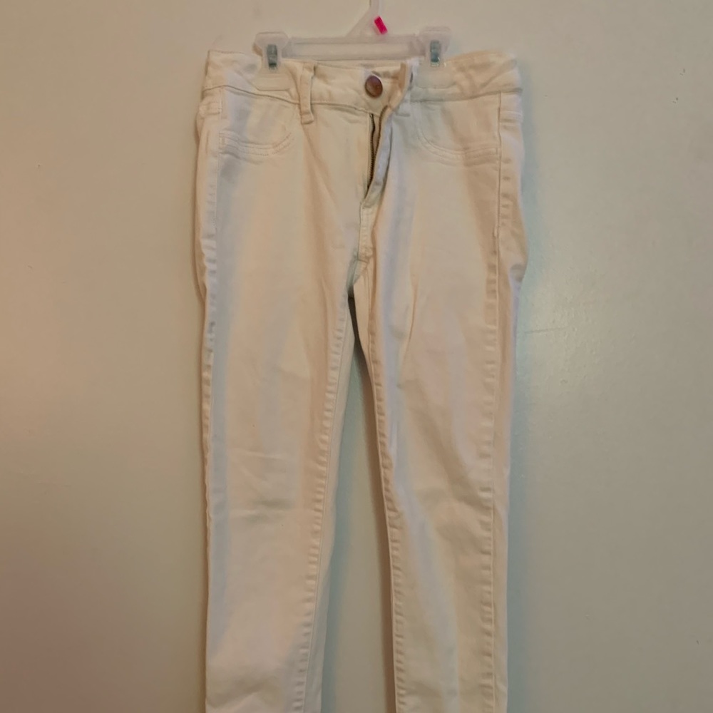 American eagle super super stretch white jeans